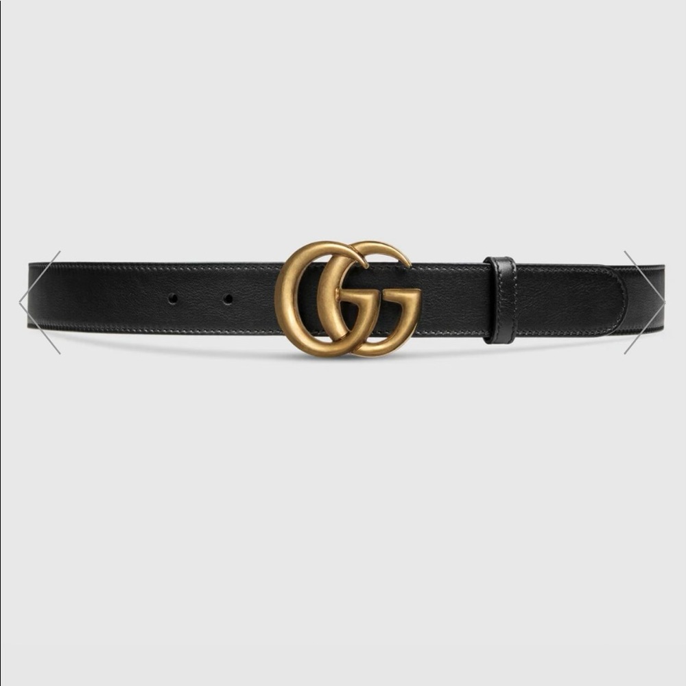 Authentic Gucci Double G Black leather belt